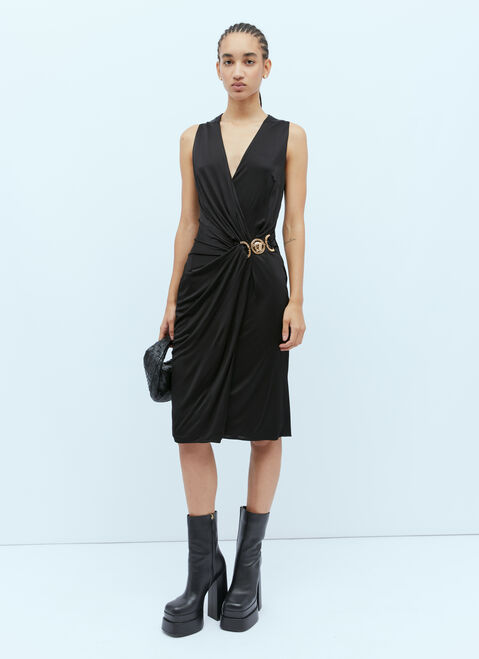 Versace Medusa Fluid Midi Dress Black vrs0249016