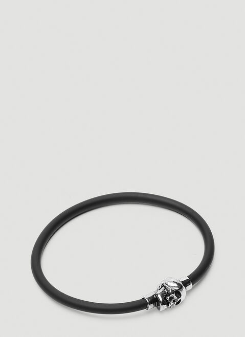 Balenciaga Skull Motif Cord Bracelet Black bal0251135