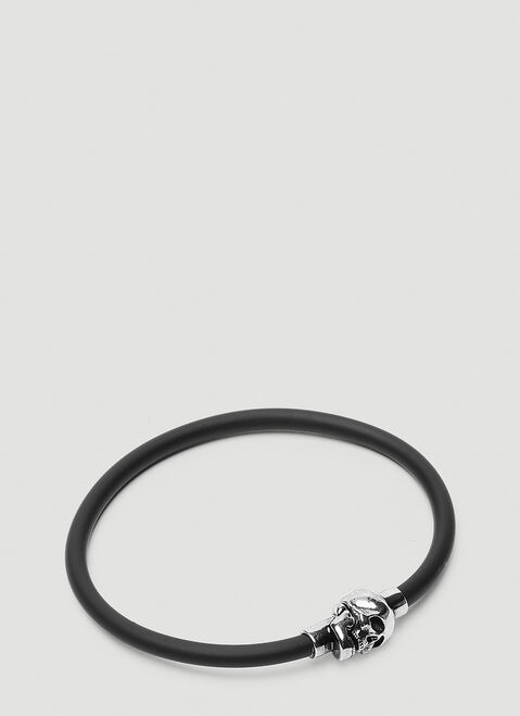 Balenciaga Skull Motif Cord Bracelet Black bal0251135