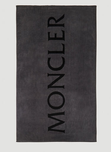 Logo Beach Towel Moncler Logo Beach Towel Black mon0144033