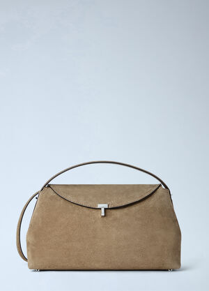 Toteme T-Lock Suede Top Handle Brown tot0265092