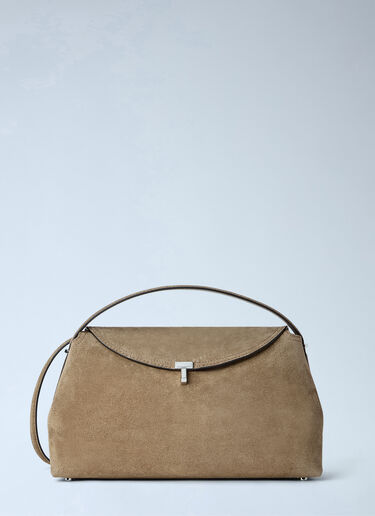 LN-CC® - Toteme: T-Lock Suede Top Handle - Brown Toteme T-Lock Suede Top Handle Brown tot0265092