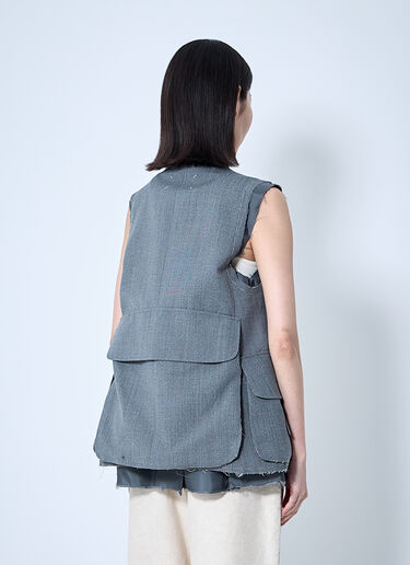 Maison Margiela Distressed Wool Waistcoat Grey mla0259004