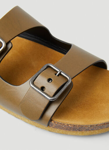 Jimmy Flat Sandals Saint Laurent Jimmy Flat Sandals Brown sla0149030