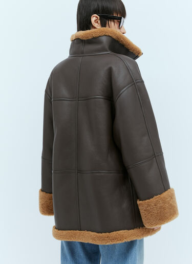 TOTEME 标志性羊毛皮夹克 棕色 tot0254016