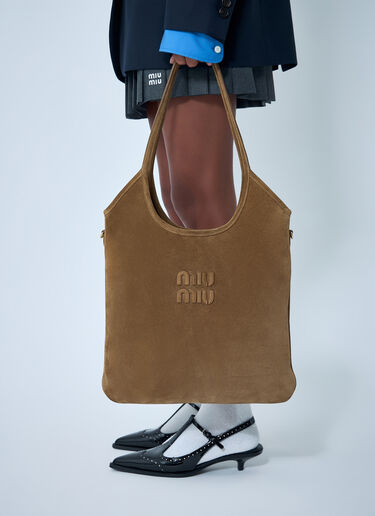 Miu Miu Ivy Suede Shoulder Bag Olive miu0262117