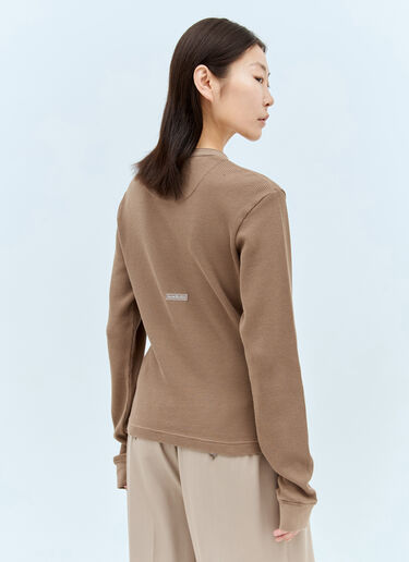 Acne Studios ワッフルニットボタンアップトップス ブラウン acn0257022