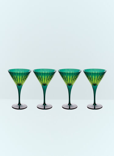 L'Objet Set Of Four Prism Martini Glasses Green wps0691628