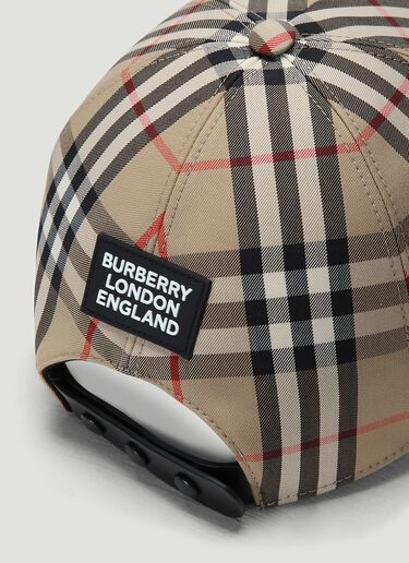 Burberry Checked Baseball Caps Beige bur0138059