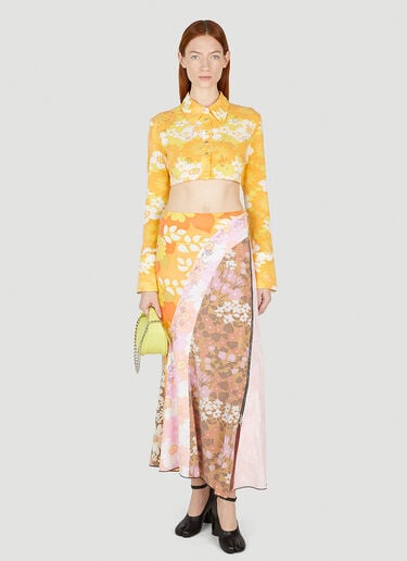 Rave Review Sommar Flower Cropped Shirt Yellow rav0252006