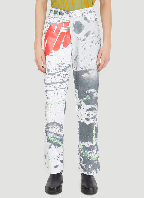 Alive & More Splatter Print Pants Beige aam0146014