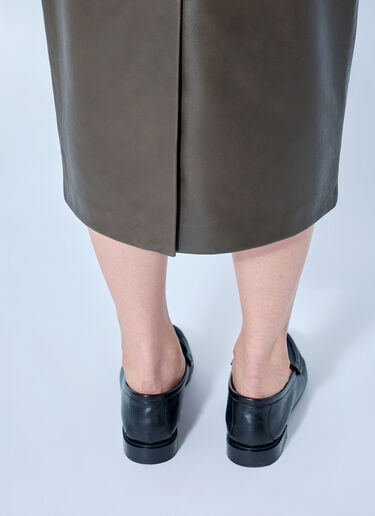 LN-CC® - Max Mara: Leather Midi Skirt - Brown Max Mara Leather Midi Skirt Brown max0265020