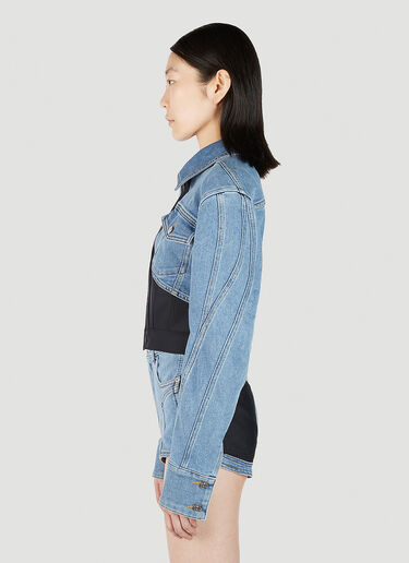 Mugler Corset Panel Denim Jacket Blue mug0251003