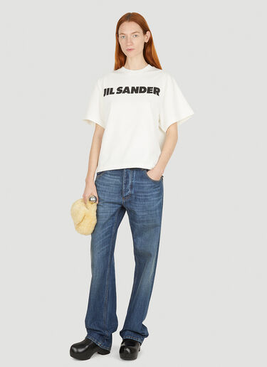 Jil Sander Logo Print T-Shirt Beige jil0252014