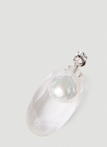 Simone Rocha Trapped Pearl Earrings Silver sra0250016
