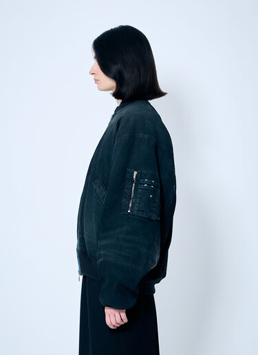 Balenciaga Distressed Bomber Jacket Black bal0259003