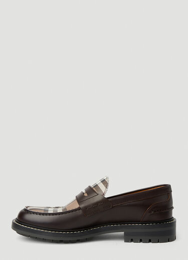 Burberry Check Panel Loafers Brown bur0151055