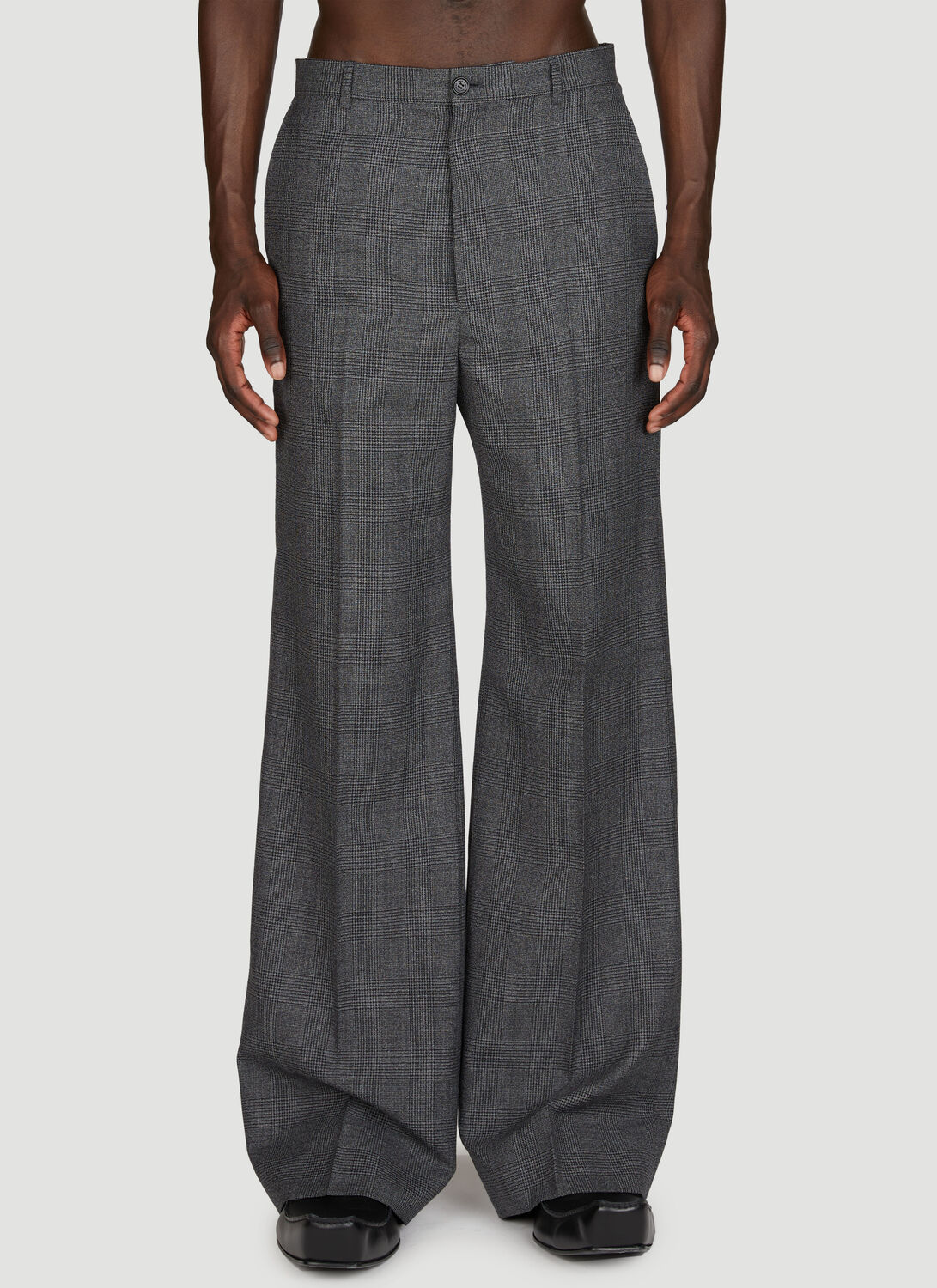Shop Balenciaga Regular Fit Tailored Pants In Grey