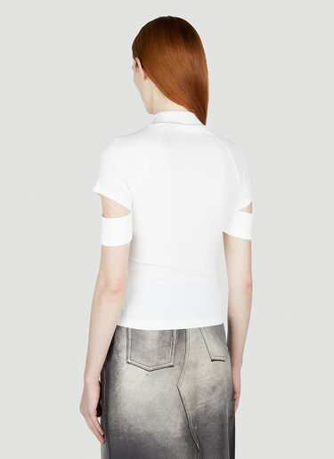 Helmut Lang Cut Out Cuffs Top White hlm0251009