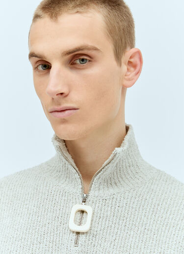 JW Anderson Boucle Henley Sweater Grey jwa0156007