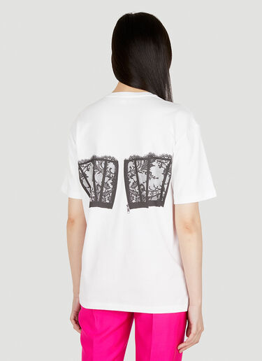 Alexander McQueen Corset Print T-Shirt White amq0247110
