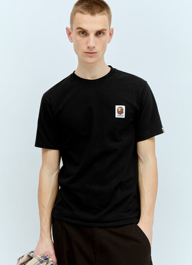 A BATHING APE® APE Head Label T-Shirt Black aba0156007