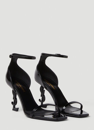 Saint Laurent Opyum 徽标高跟凉鞋 黑色 sla0250073