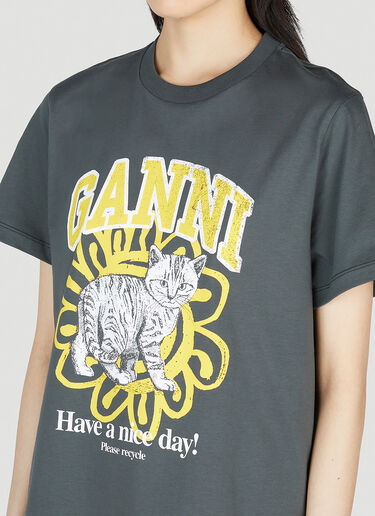 GANNI Relaxed Cat T-Shirt Black gan0253004