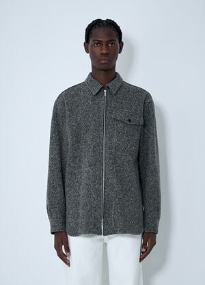 Dries Van Noten Herringbone Zip Jacket Grey dvn0162009