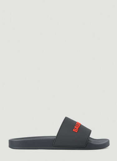 Balenciaga 徽标 Pool 拖鞋 黑 bal0147068