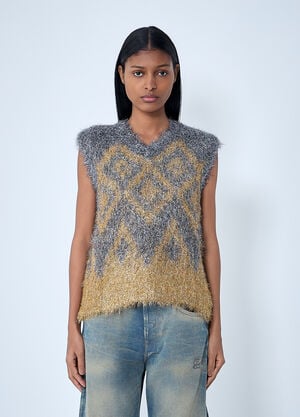 Acne Studios Textured Sleeveless Knit Top Gold acn0263001