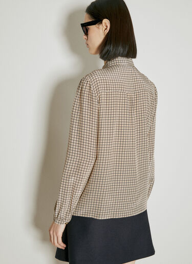 Prada Jacquard Crepe De Chine Shirt Brown pra0254004