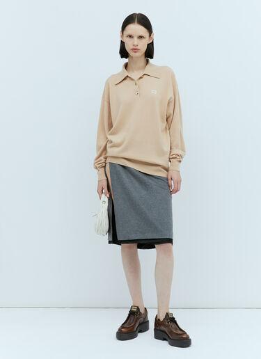 Velour Midi Skirt Miu Miu Velour Midi Skirt Grey miu0254079