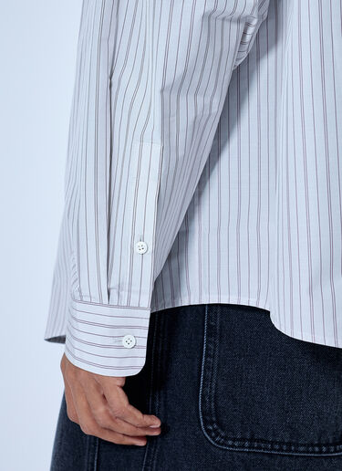 LN-CC® - Marni: Striped Cotton Poplin Shirt - Grey Marni Striped Cotton Poplin Shirt Grey mni0166003