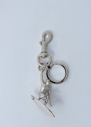 Gucci Engraved Surfer Keyring Charm Silver guc0160017