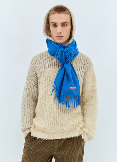 Acne Studios 내로우 프린지 울 스카프 블루 acn0157047