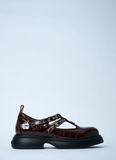 GANNI Butterfly Mary Jane Shoes Brown gan0261023