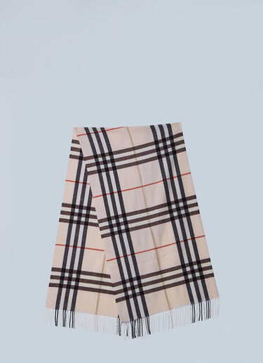 Burberry Wide Check Cashmere Scarf Beige bur0259026