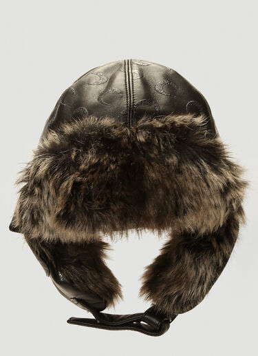 Marine Serre Faux-Fur Trimmed Hat Black mrs0342013