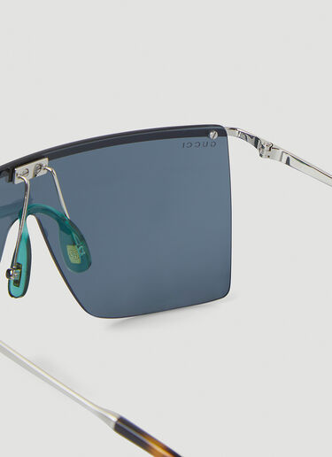 Gucci Oversized Rectangle Frame Sunglasses Silver guc0348003