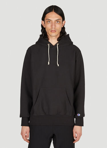 Champion Logo Embroidered Hooded Sweatshirt Black cha0152008