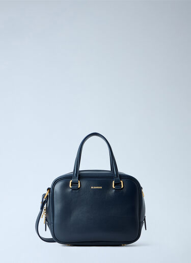 LN-CC® - Jil Sander: Compact Leather Handbag - Dark Blue Jil Sander Compact Leather Handbag Dark Blue jil0265014
