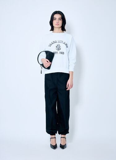 Prada Logo Print Sweatshirt White pra0260011