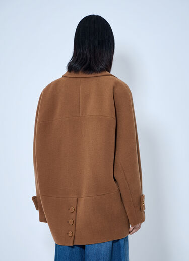 LN-CC® - Chloé: Double-Breasted Short Coat - Camel Chloé Double-Breasted Short Coat Camel chl0265008