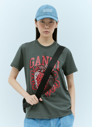 GANNI 刺绣徽标牛仔棒球帽 蓝色 gan0255072