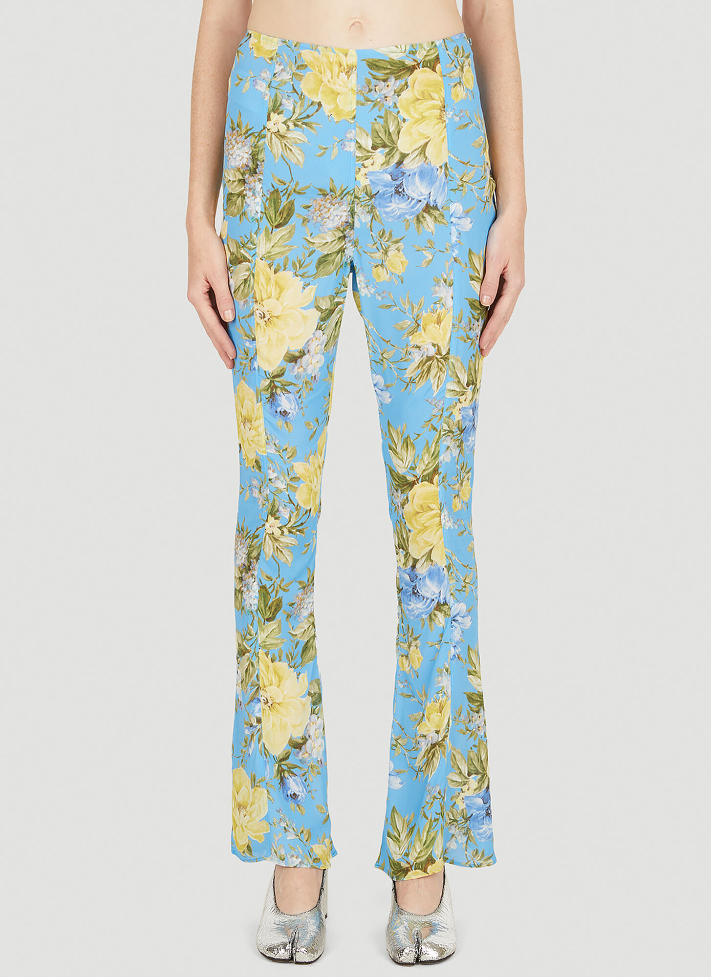 ACNE STUDIOS FLORAL PRINT FLARED PANTS