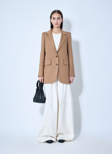 Max Mara Single-Breasted Blazer Beige max0260037