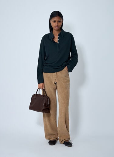 The Row Roddie Polo Top Black row0262001