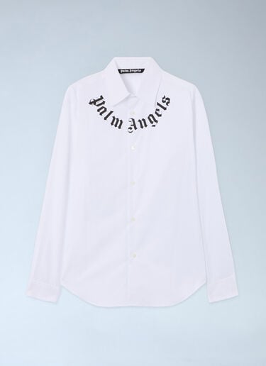 LN-CC® - Palm Angels: Neck Logo Shirt - White Palm Angels Neck Logo Shirt White pma0164148