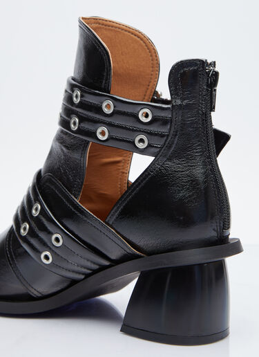 GANNI Chunky Buckle Open Cut Boots Black gan0254028